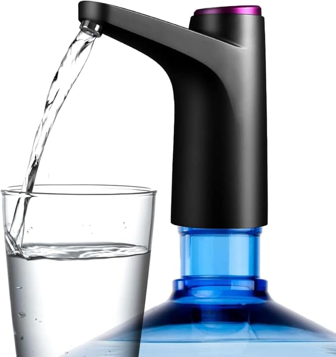 DOOKOO automatic water dispenser pumping water into a glass from a 5-gallon bottle"