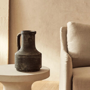 Beautiful Black Vase With Handle Decorative Pottery Pot