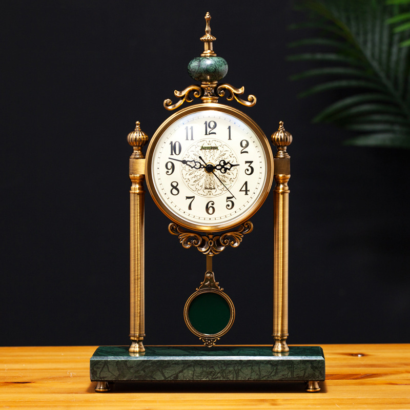 Table Clock Home Living Room Clock Fashion Retro Clock Ornaments - Image 5