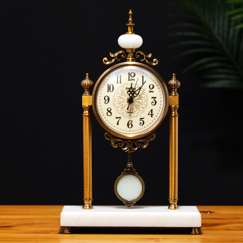 Table Clock Home Living Room Clock Fashion Retro Clock Ornaments - Image 3