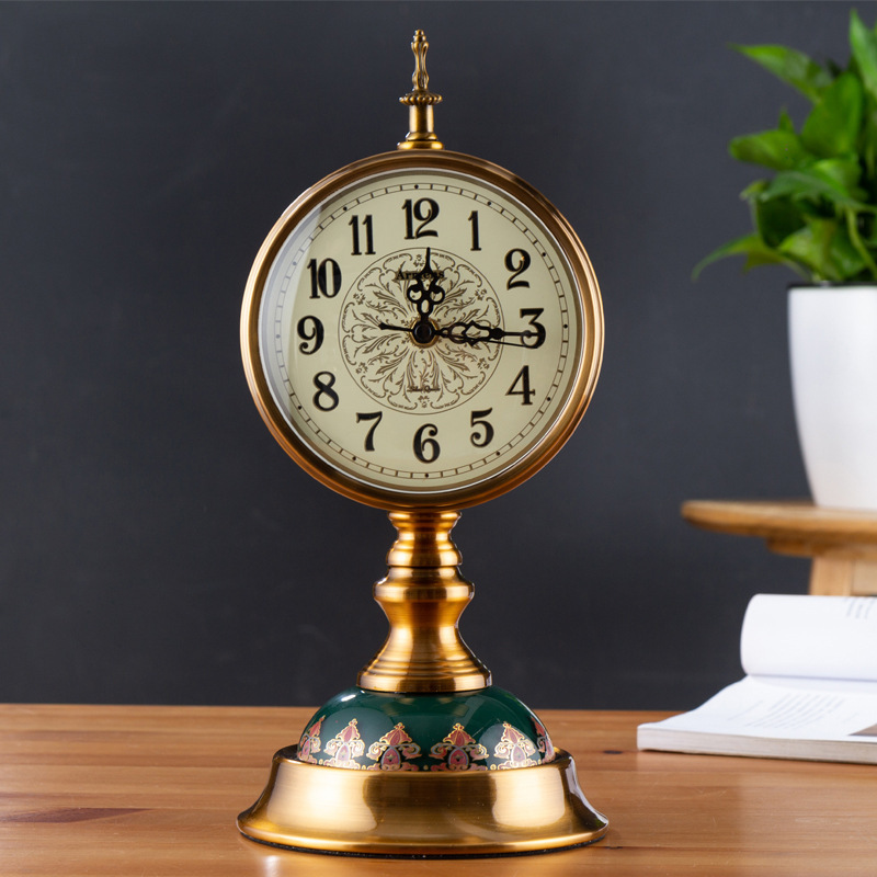Table Clock Home Living Room Clock Fashion Retro Clock Ornaments - Image 4
