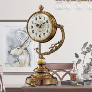 European Copper-Plated Desk Clock – Large Elegant Living Room Ornament