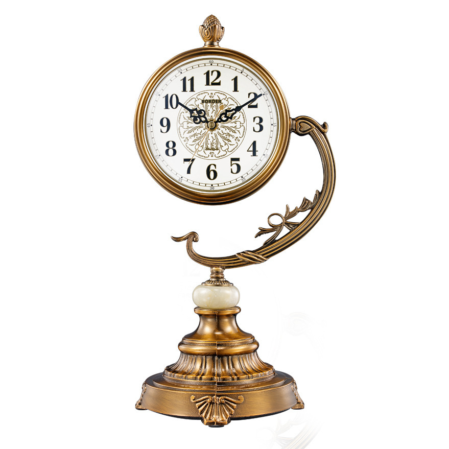 European Copper-Plated Desk Clock – Large Elegant Living Room Ornament - Image 2