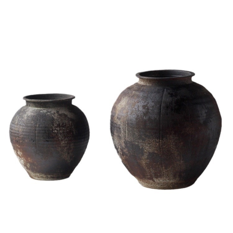 Handmade Chinese Crude Pottery Vase: Vintage Ceramic Artistry - Image 6